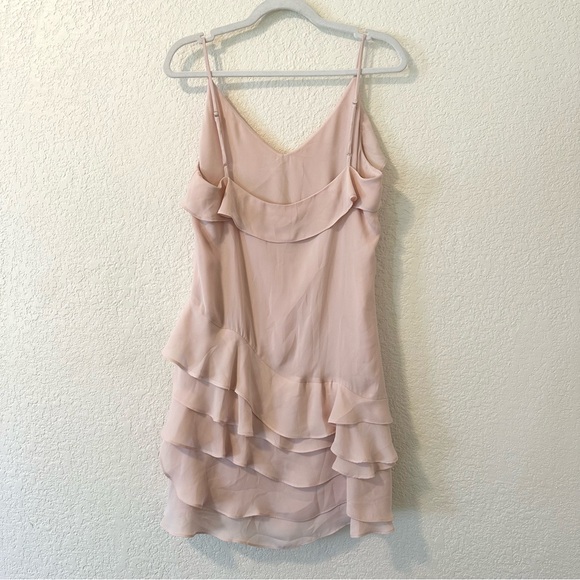 Parker Athens Ruffle Frill Coquette Mini Dress in Baby Pink Size L - Picture 2 of 6